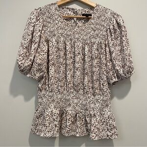 Express Textured Animal Print Blouse